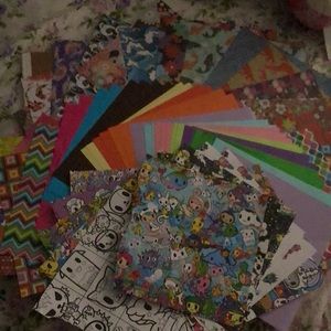 65 Origami Variety Papers with designs.